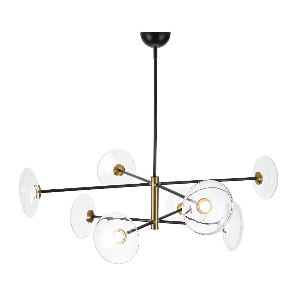 Designer Dimmable LED 8-light Glass Tiered Sputnik Chandelier