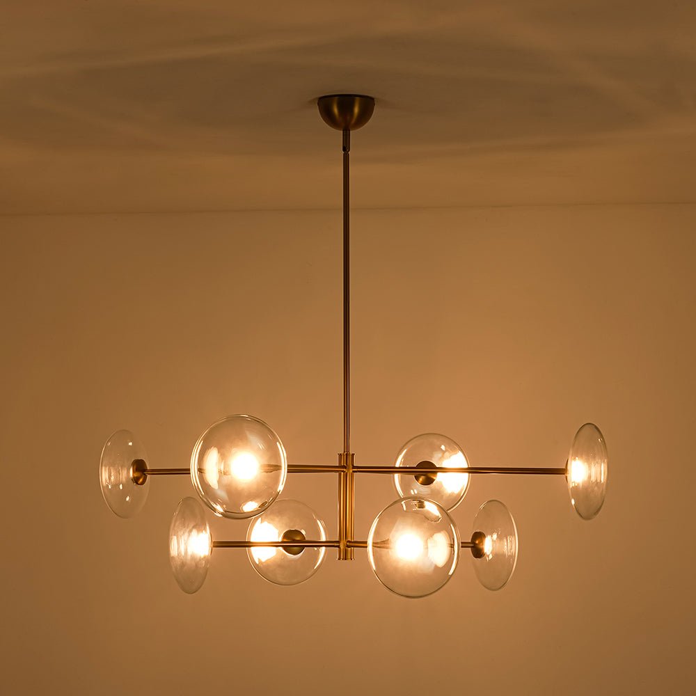 Designer Dimmable LED 8-light Glass Tiered Sputnik Chandelier