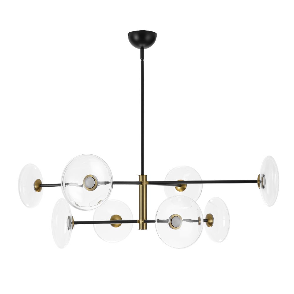 Designer Dimmable LED 8-light Glass Tiered Sputnik Chandelier