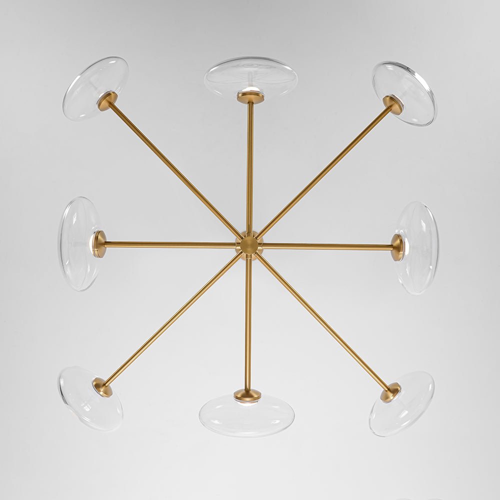 Designer Dimmable LED 8-light Glass Tiered Sputnik Chandelier