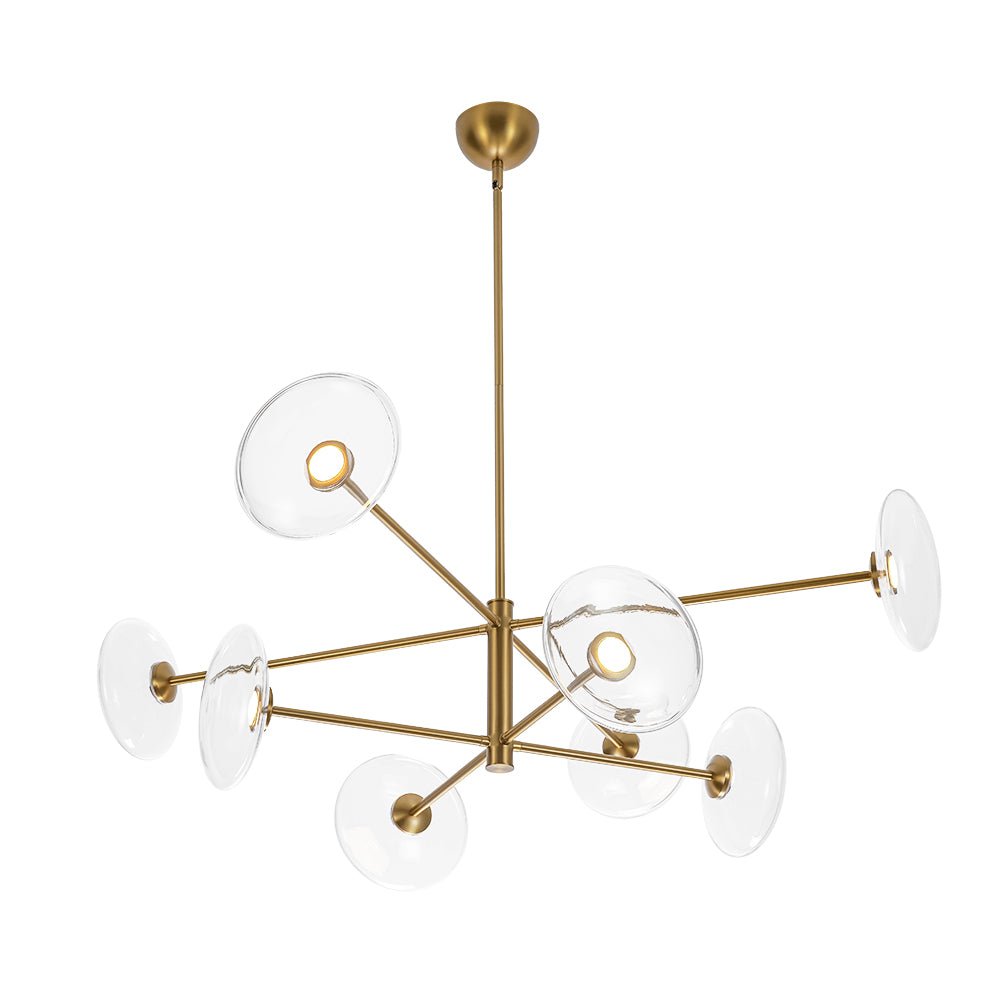 Designer Dimmable LED 8-light Glass Tiered Sputnik Chandelier