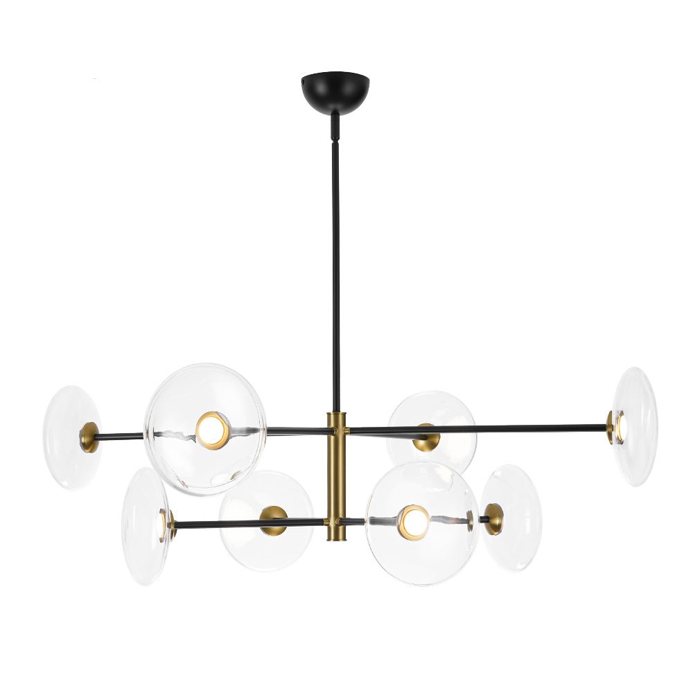 Designer Dimmable LED 8-light Glass Tiered Sputnik Chandelier