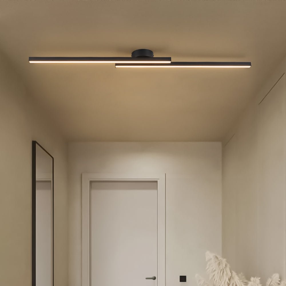 Dimmable 2-Light Long Strip Linear LED Flush Mount