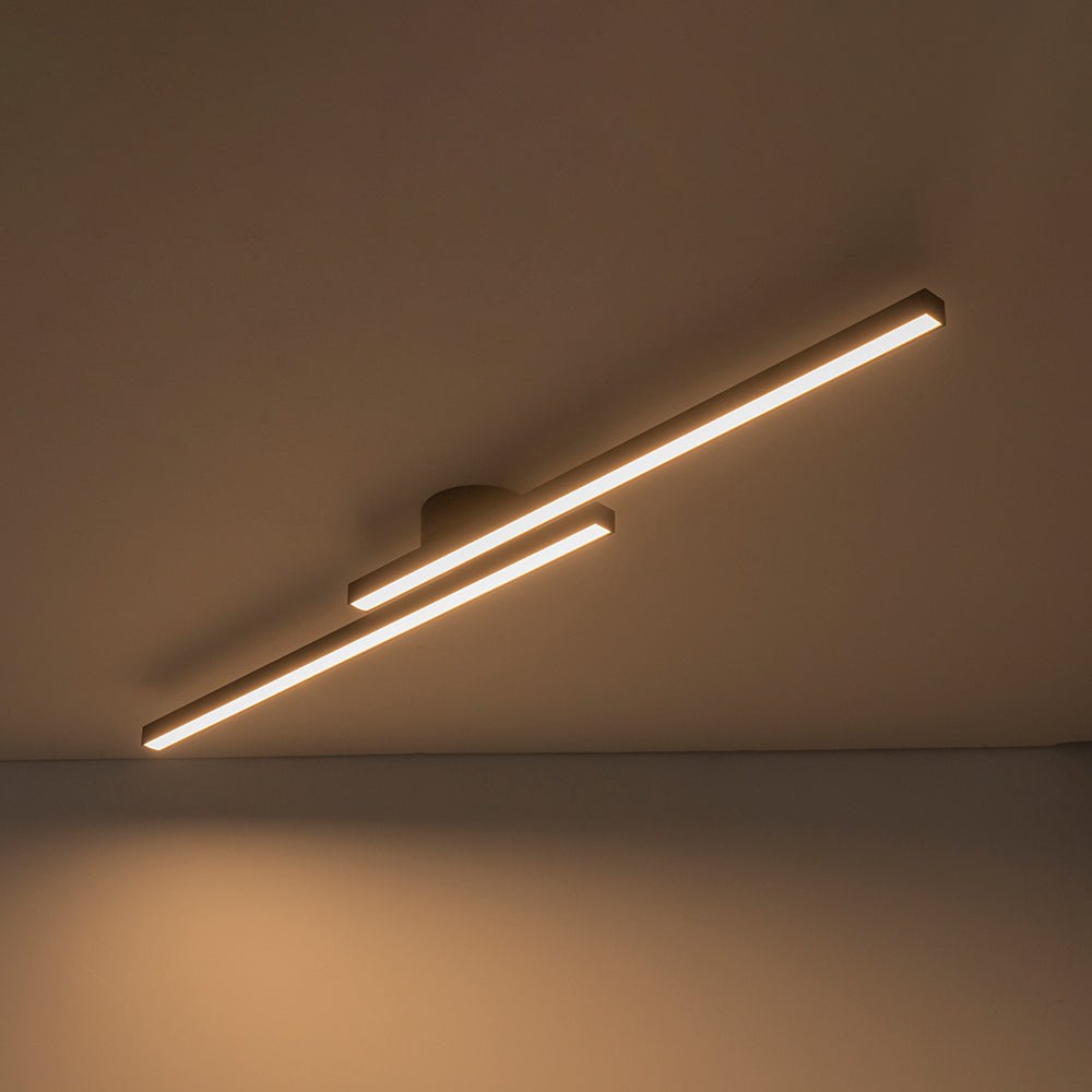 Dimmable 2-Light Long Strip Linear LED Flush Mount
