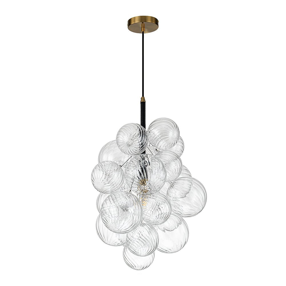 Dimmable Cluster Ribbed Glass Bubble Chandelier Pendant Light