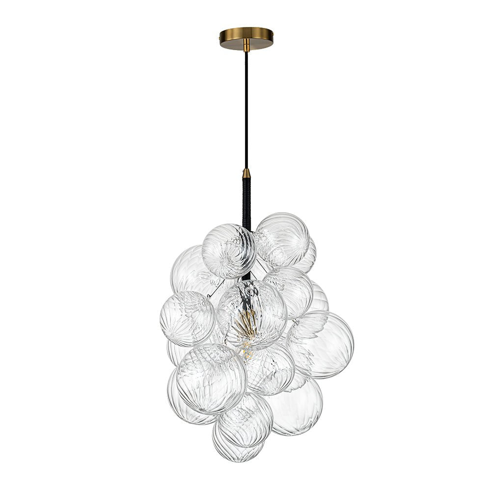 Dimmable Cluster Ribbed Glass Bubble Chandelier Pendant Light