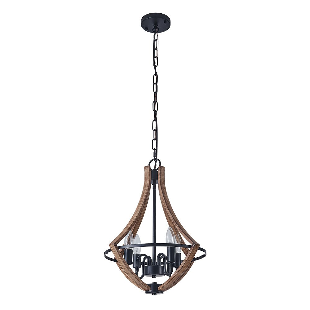 Farmhouse Wood-like Empire Lantern Chandelier