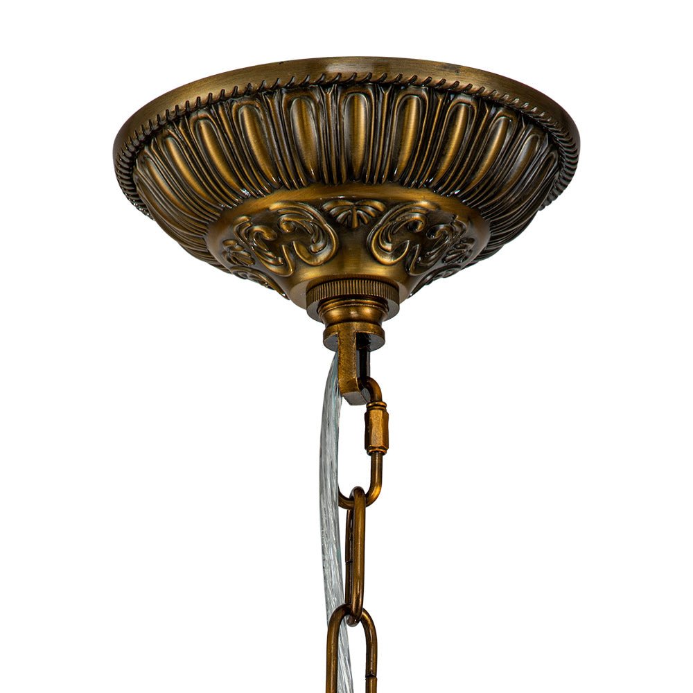 (OpenBox) French Antique Brass Crystal Globe Chandelier