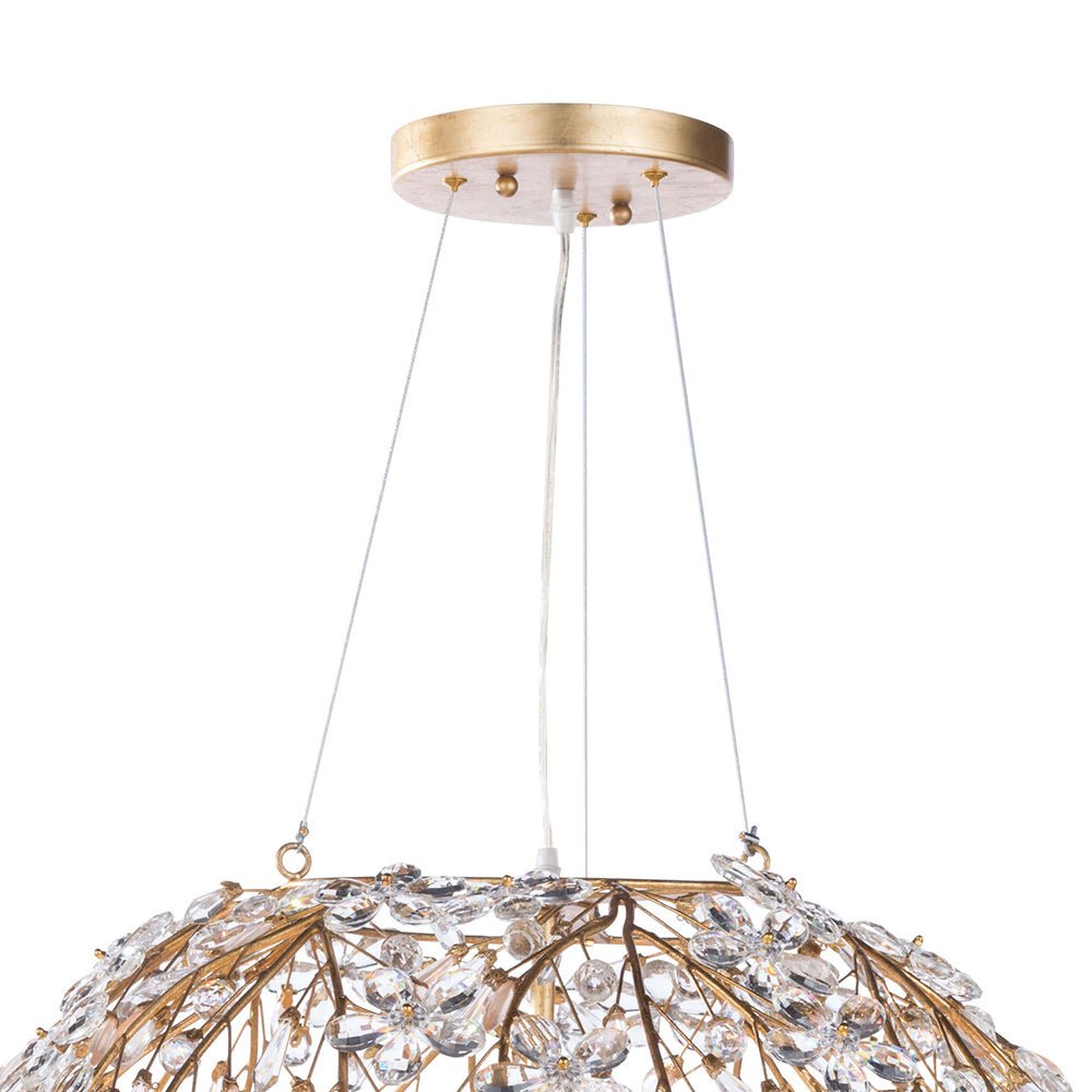 Bloom French Gold Blossom Crystal Floral Orb Chandelier