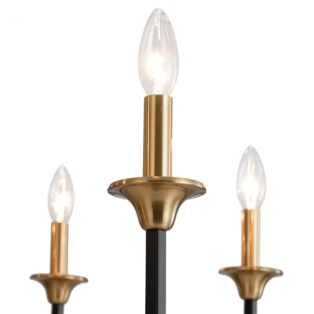 French Modern Iron 8-Light Candle Chandelier