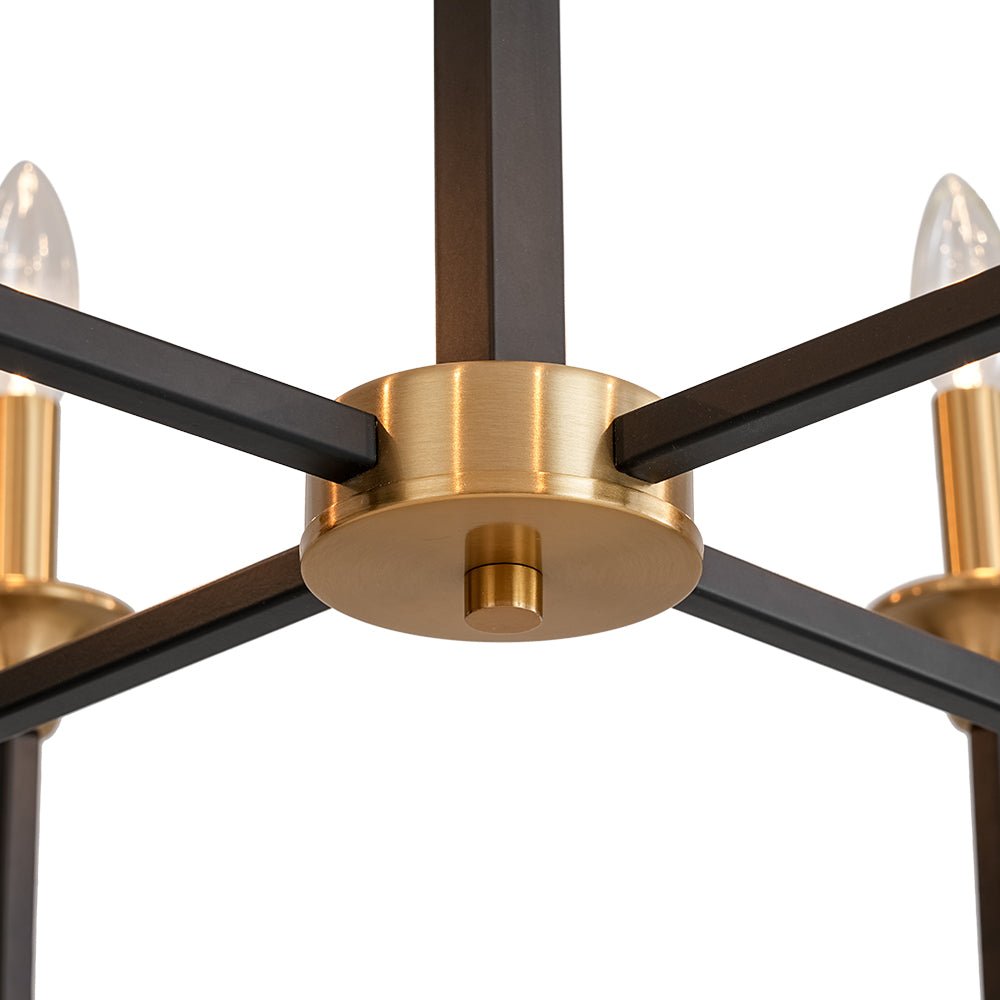 French Modern Iron 8-Light Candle Chandelier