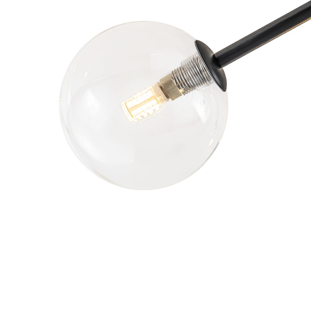 Funky Branch Style 6-Light Clear Glass Bubble Semi Flush Mount