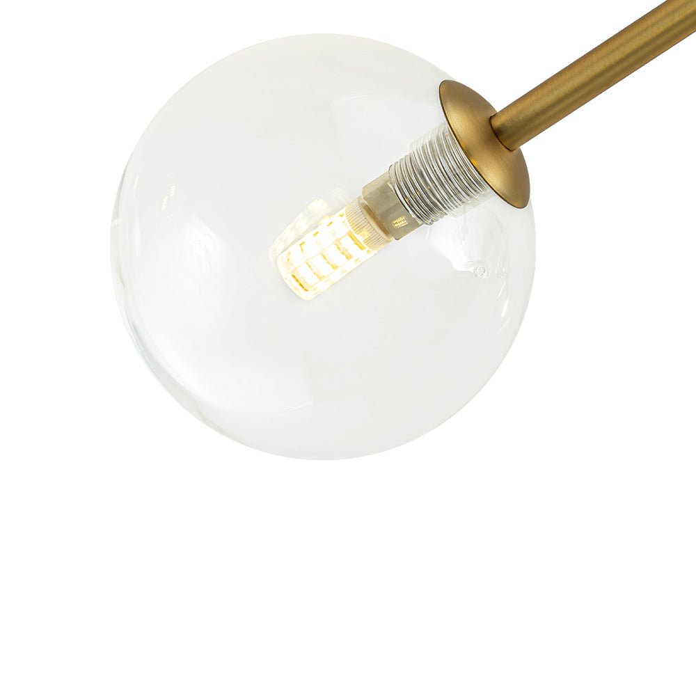 Funky Branch Style 6-Light Clear Glass Bubble Semi Flush Mount