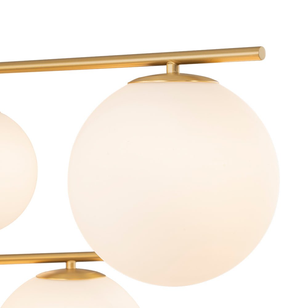Funky Linear Sputnik Opal Glass Globe Tier Bubble Chandelier