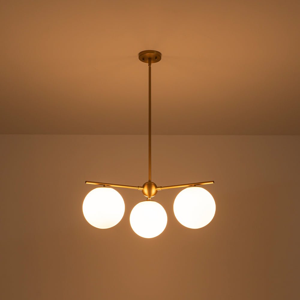 Funky Linear Sputnik Opal Glass Globe Tier Bubble Chandelier