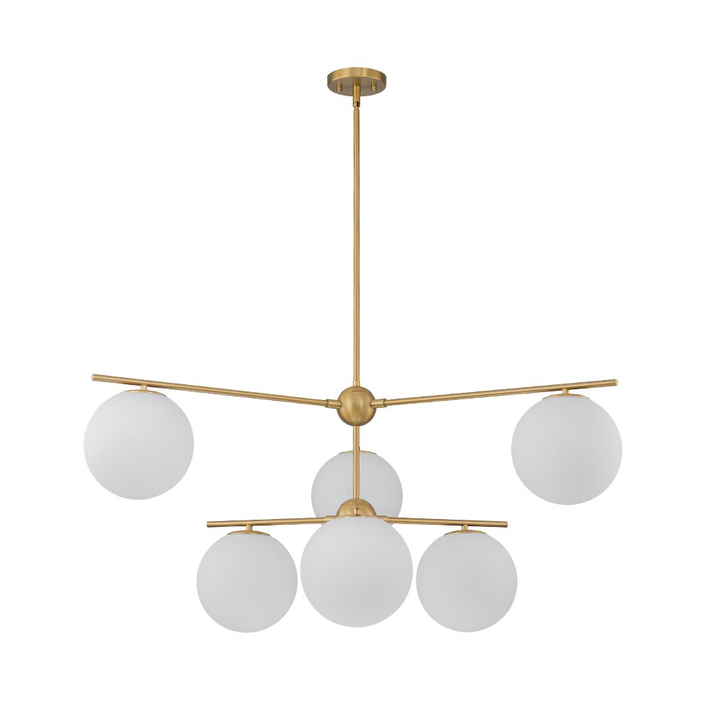 Funky Linear Sputnik Opal Glass Globe Tier Bubble Chandelier