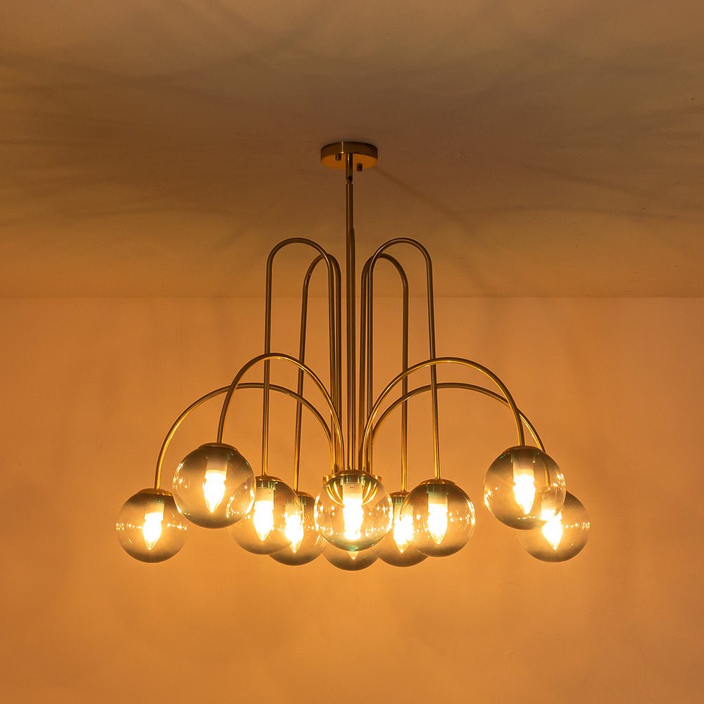 (OpenBox) Glam 10-Light Blue Glass Globe Bubble Chandelier