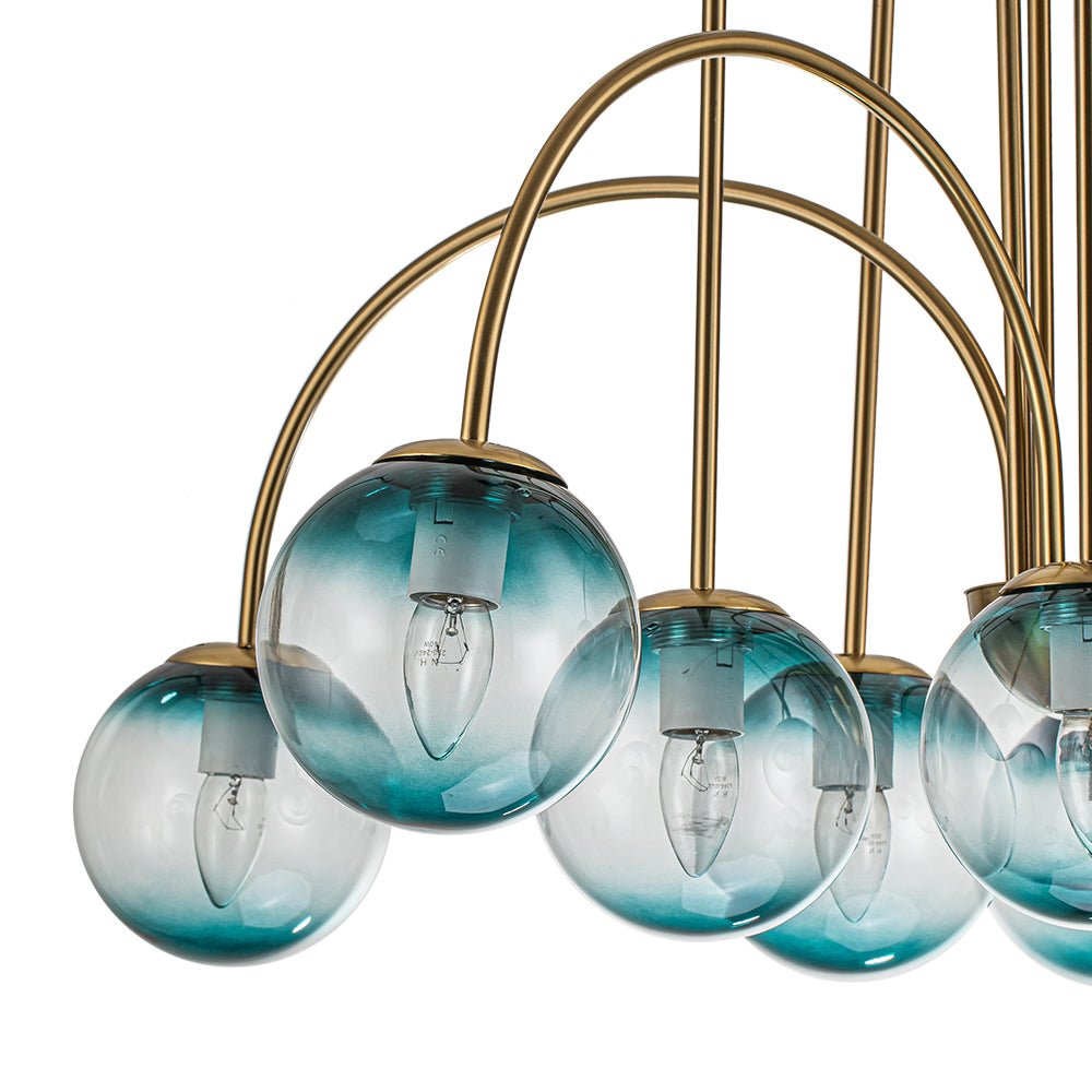 (OpenBox) Glam 10-Light Blue Glass Globe Bubble Chandelier