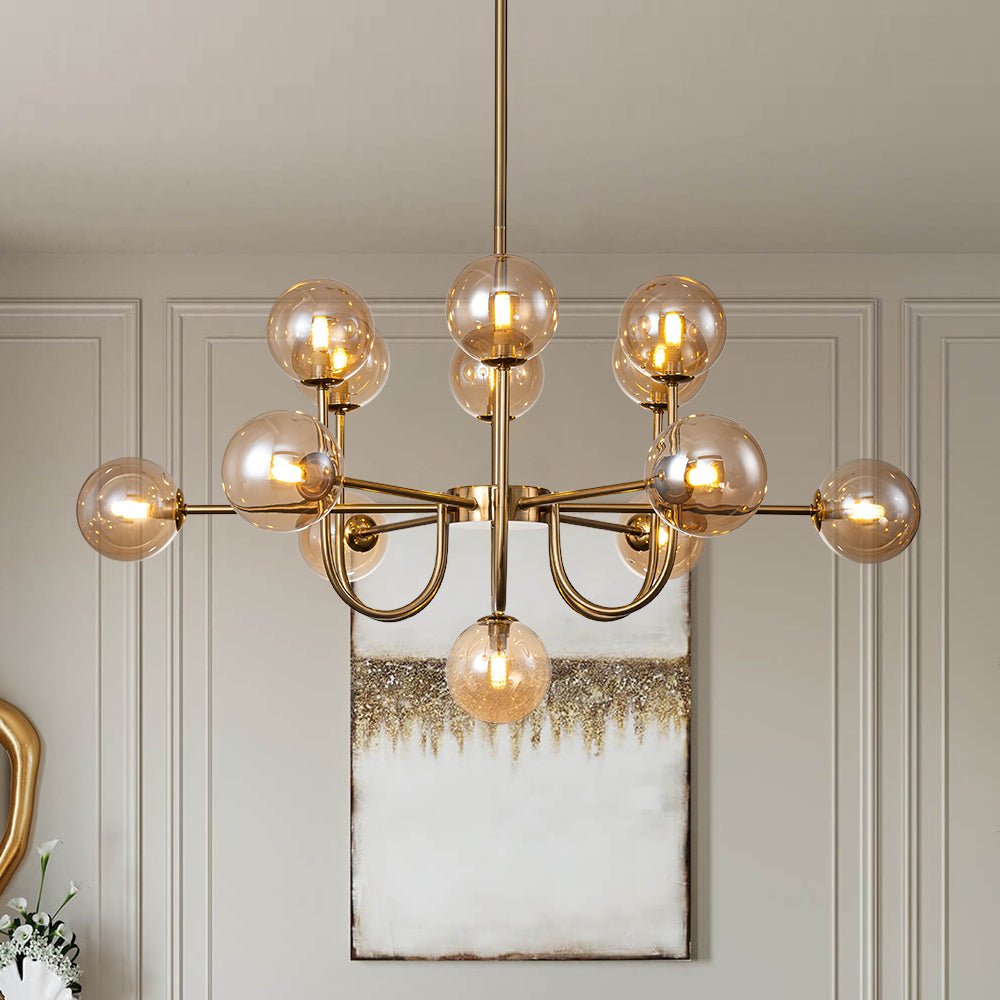 Glam 13-Light Sputnik Glass Globe Bubble Chandelier
