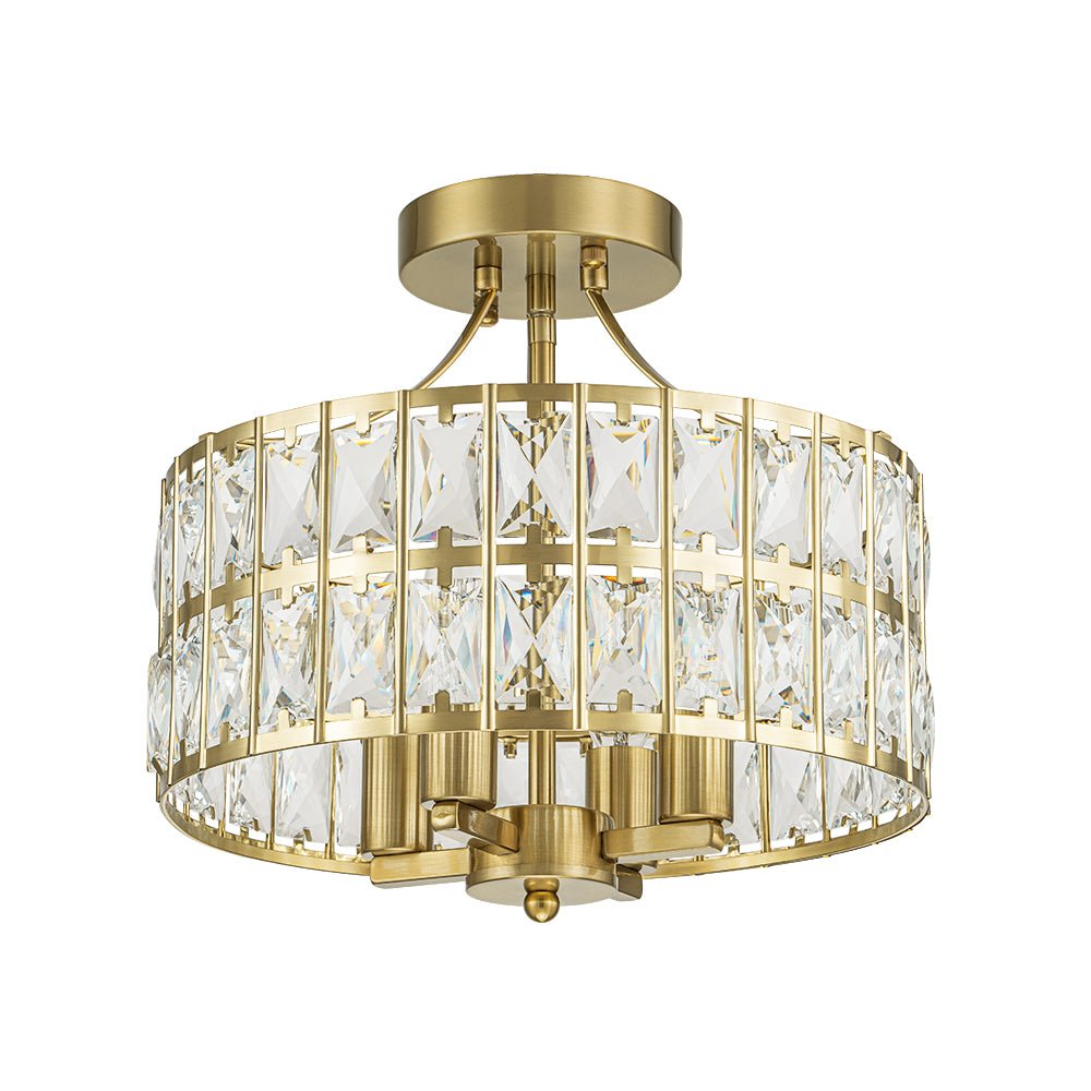 Glam 4-Light Drum Crystal Ceiling Light