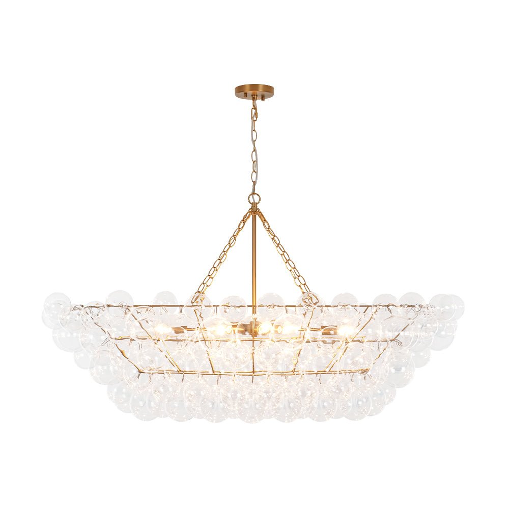 Glam 8-Light Tiered Clear Glass Bubble Island Chandelier