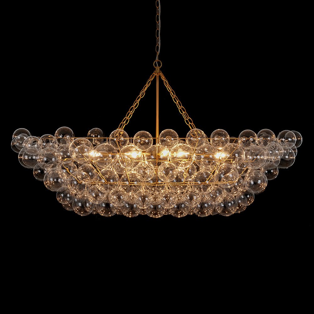 Glam 8-Light Tiered Clear Glass Bubble Island Chandelier