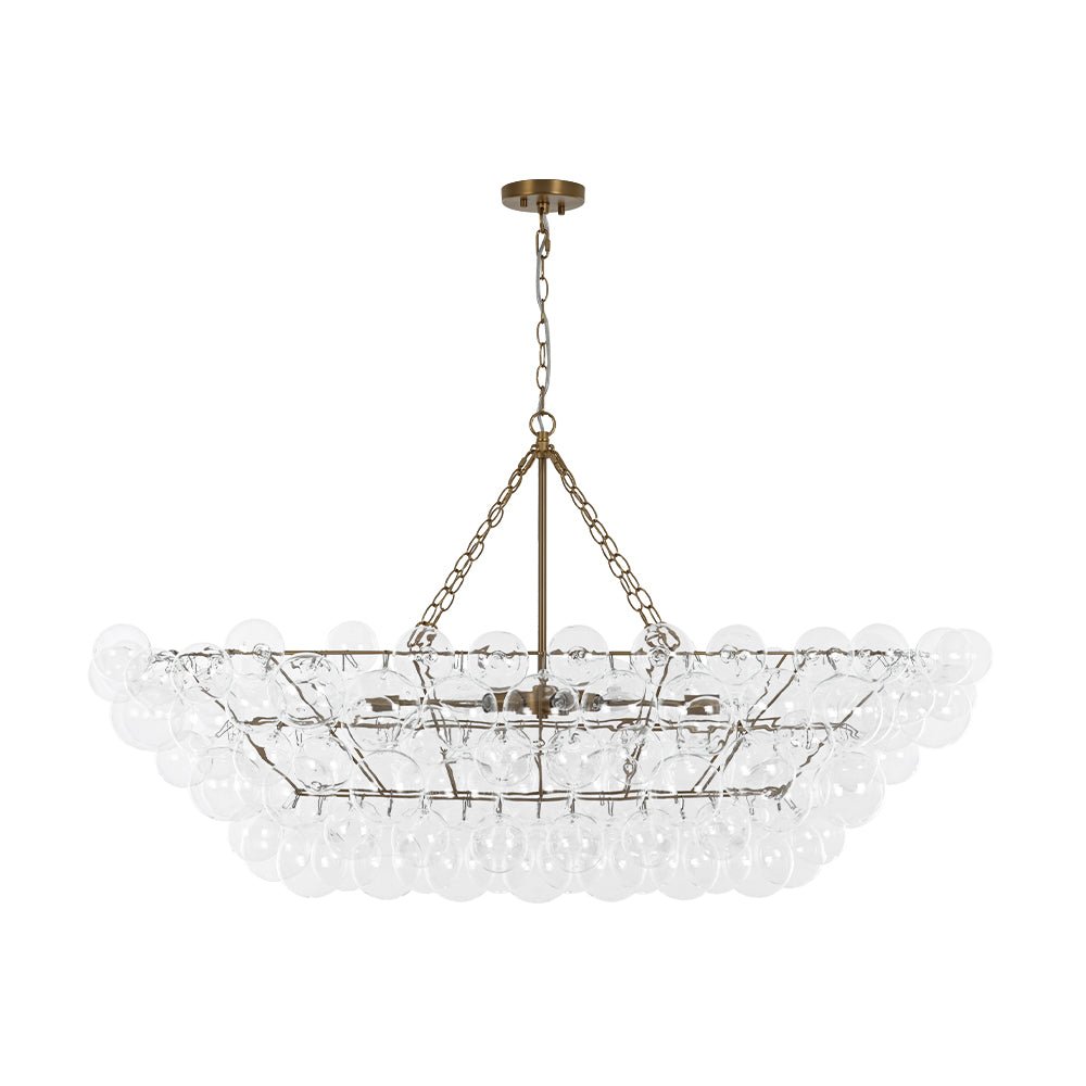 Glam 8-Light Tiered Clear Glass Bubble Island Chandelier