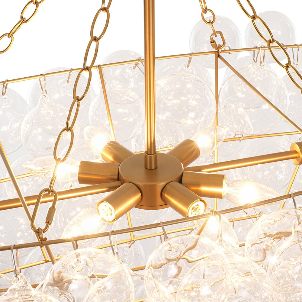 Glam 8-Light Tiered Clear Glass Bubble Island Chandelier