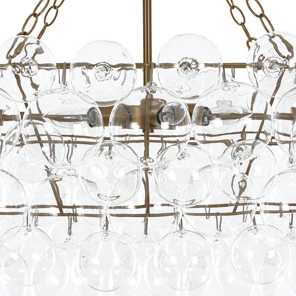 Glam 8-Light Tiered Clear Glass Bubble Island Chandelier