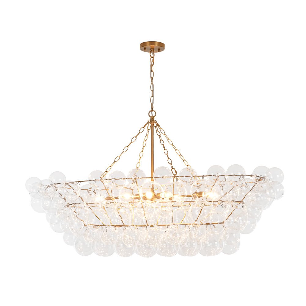 Glam 8-Light Tiered Clear Glass Bubble Island Chandelier