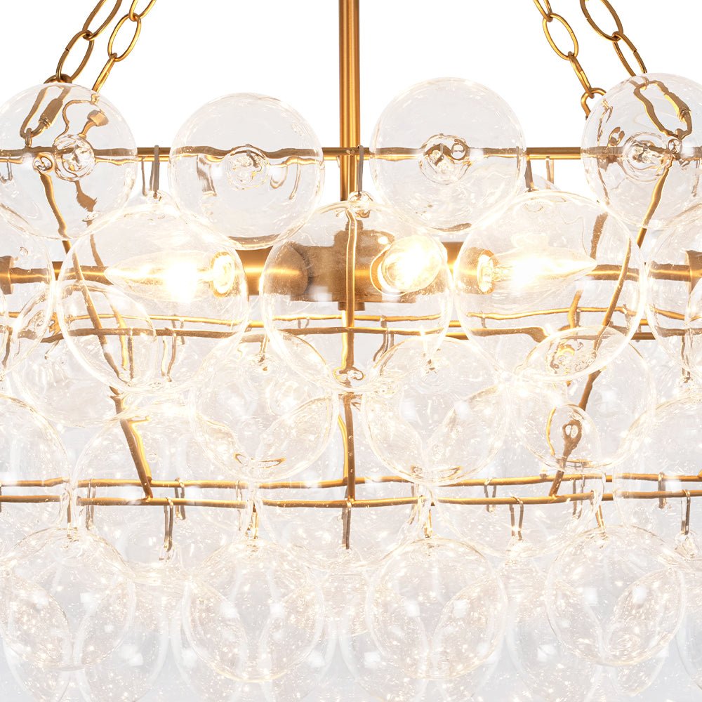 Glam 8-Light Tiered Clear Glass Bubble Island Chandelier