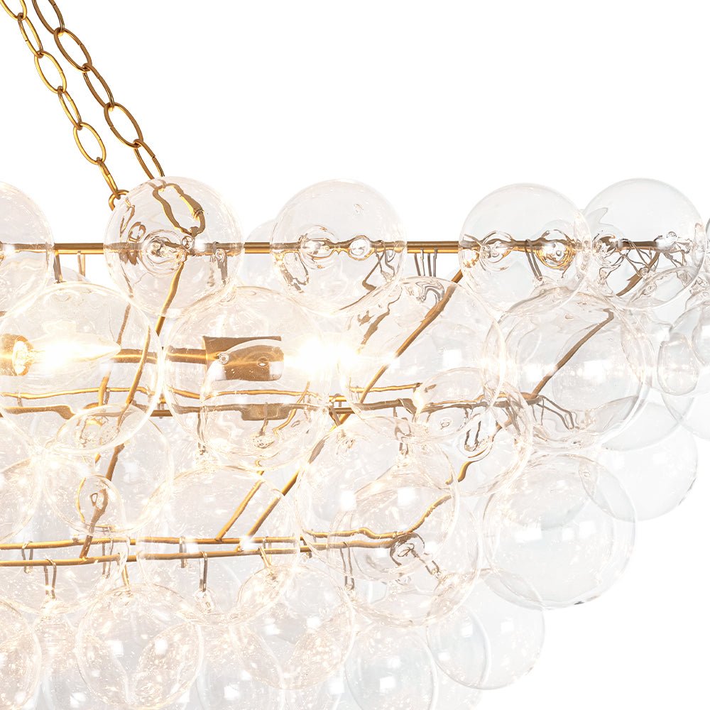 Glam 8-Light Tiered Clear Glass Bubble Island Chandelier