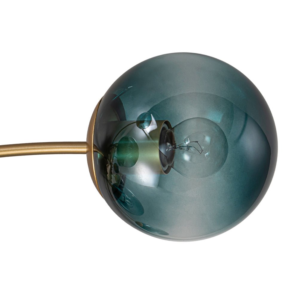 Glam Bloom 12-Light Blue Glass Bubble Semi Flush Chandelier