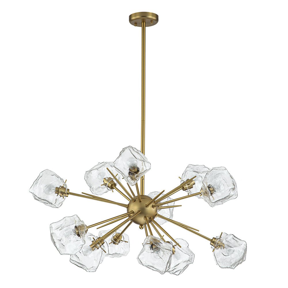 Glam Brass 12-Light Frozen Ice Style Sputnik Chandelier
