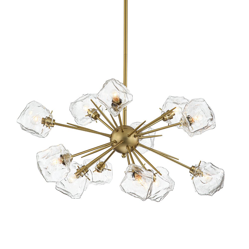 Glam Brass 12-Light Frozen Ice Style Sputnik Chandelier