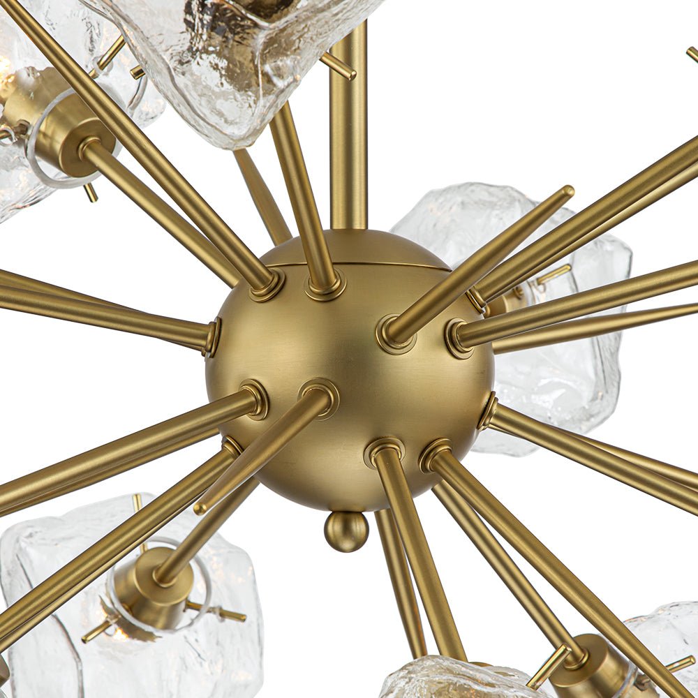 Glam Brass 12-Light Frozen Ice Style Sputnik Chandelier