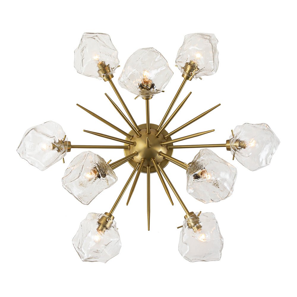 (OpenBox) Glam Brass 9-Light Frozen Ice Style Sputnik Ceiling Light