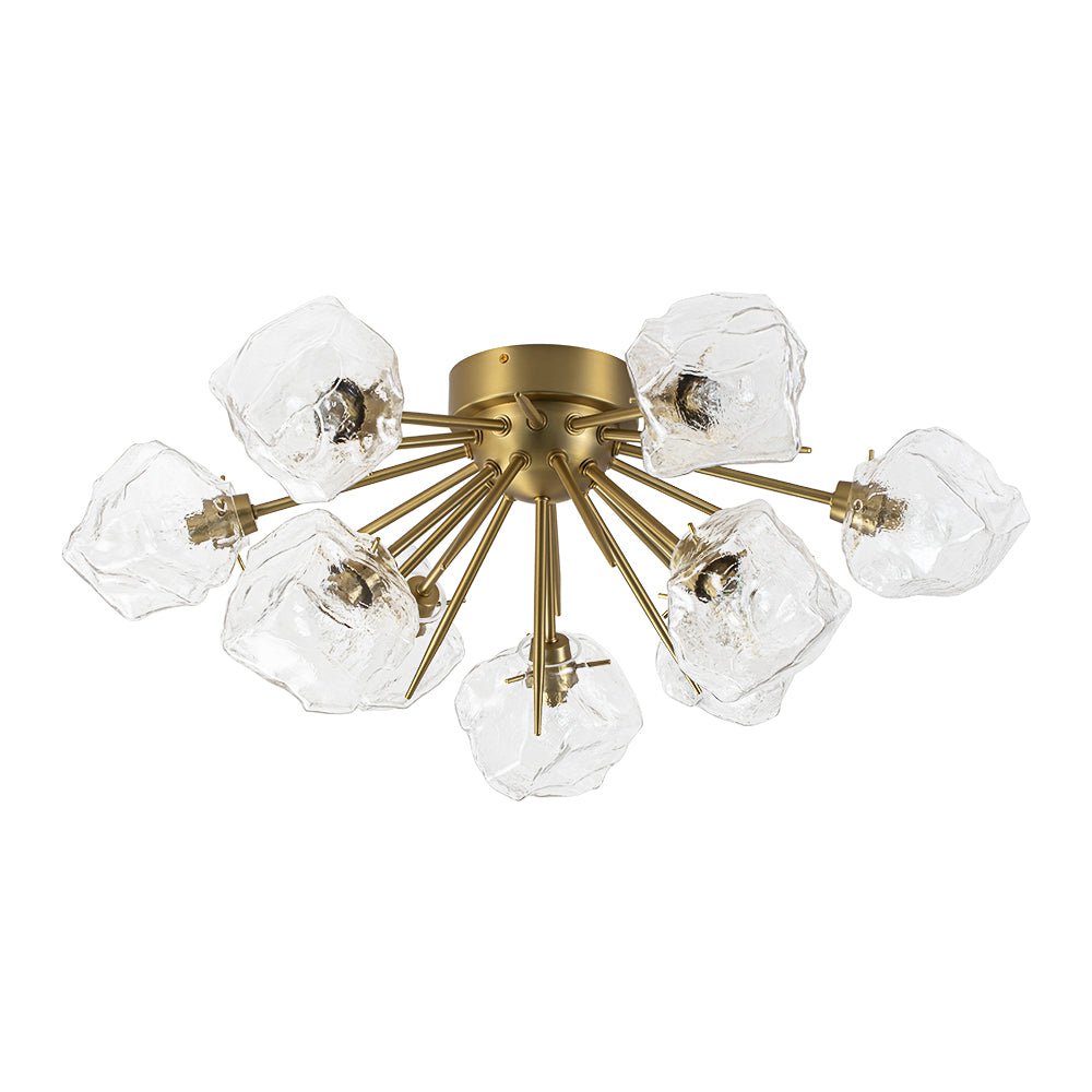 (OpenBox) Glam Brass 9-Light Frozen Ice Style Sputnik Ceiling Light