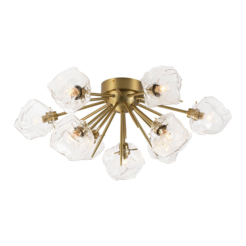 (OpenBox) Glam Brass 9-Light Frozen Ice Style Sputnik Ceiling Light