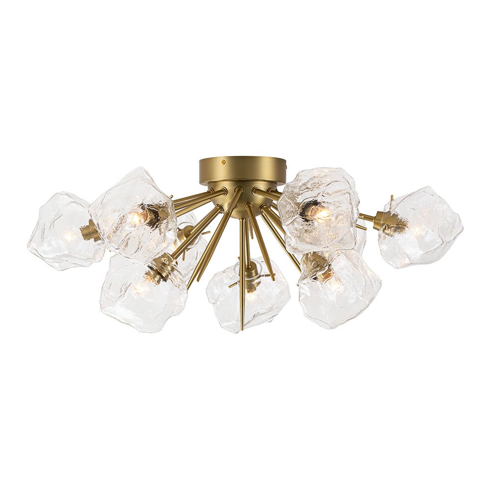 (OpenBox) Glam Brass 9-Light Frozen Ice Style Sputnik Ceiling Light