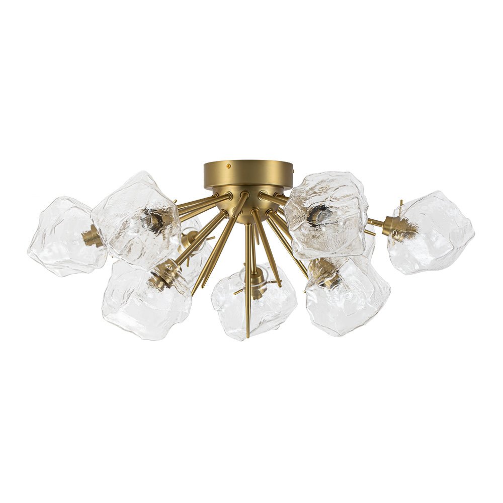 (OpenBox) Glam Brass 9-Light Frozen Ice Style Sputnik Ceiling Light