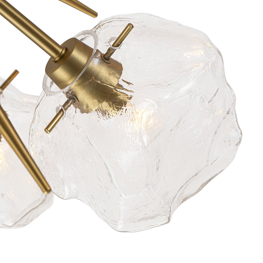 (OpenBox) Glam Brass 9-Light Frozen Ice Style Sputnik Ceiling Light