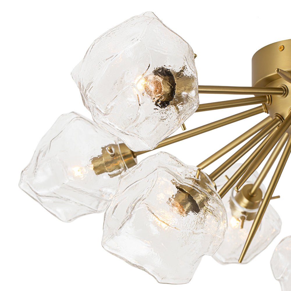 (OpenBox) Glam Brass 9-Light Frozen Ice Style Sputnik Ceiling Light