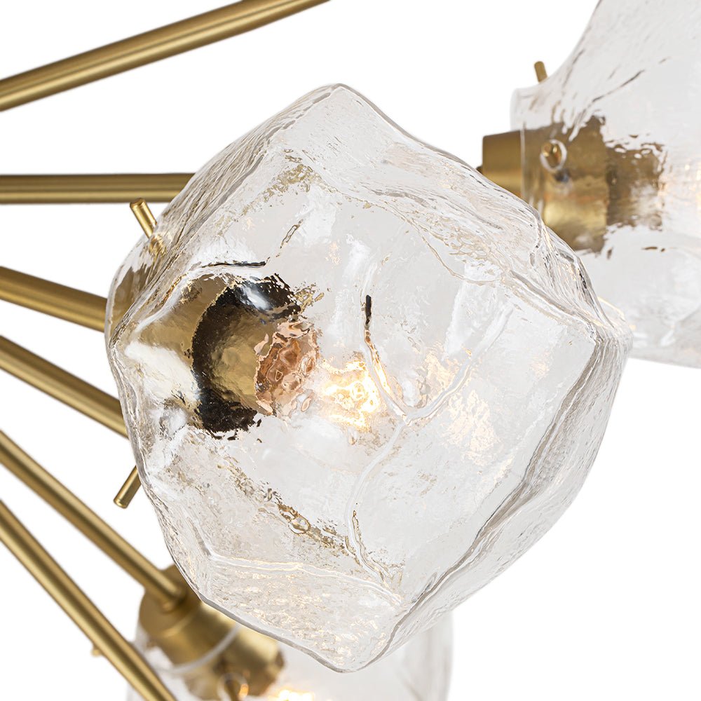 (OpenBox) Glam Brass 9-Light Frozen Ice Style Sputnik Ceiling Light