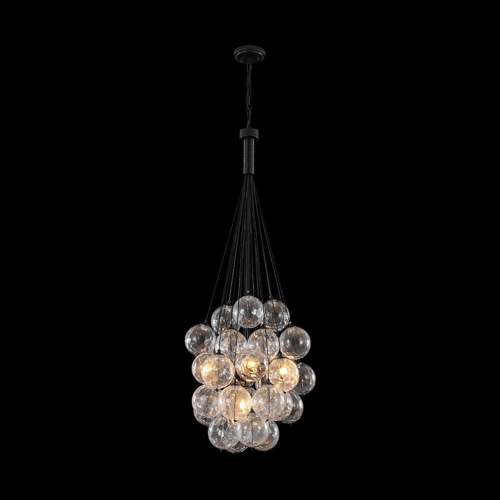 Glam Cluster Textured Water Glass Globe Bubble Chandelier