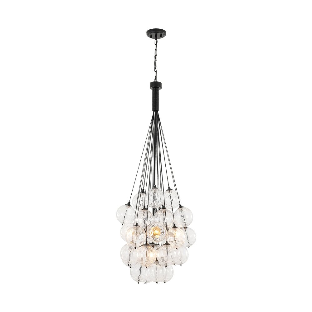 Glam Cluster Textured Water Glass Globe Bubble Chandelier