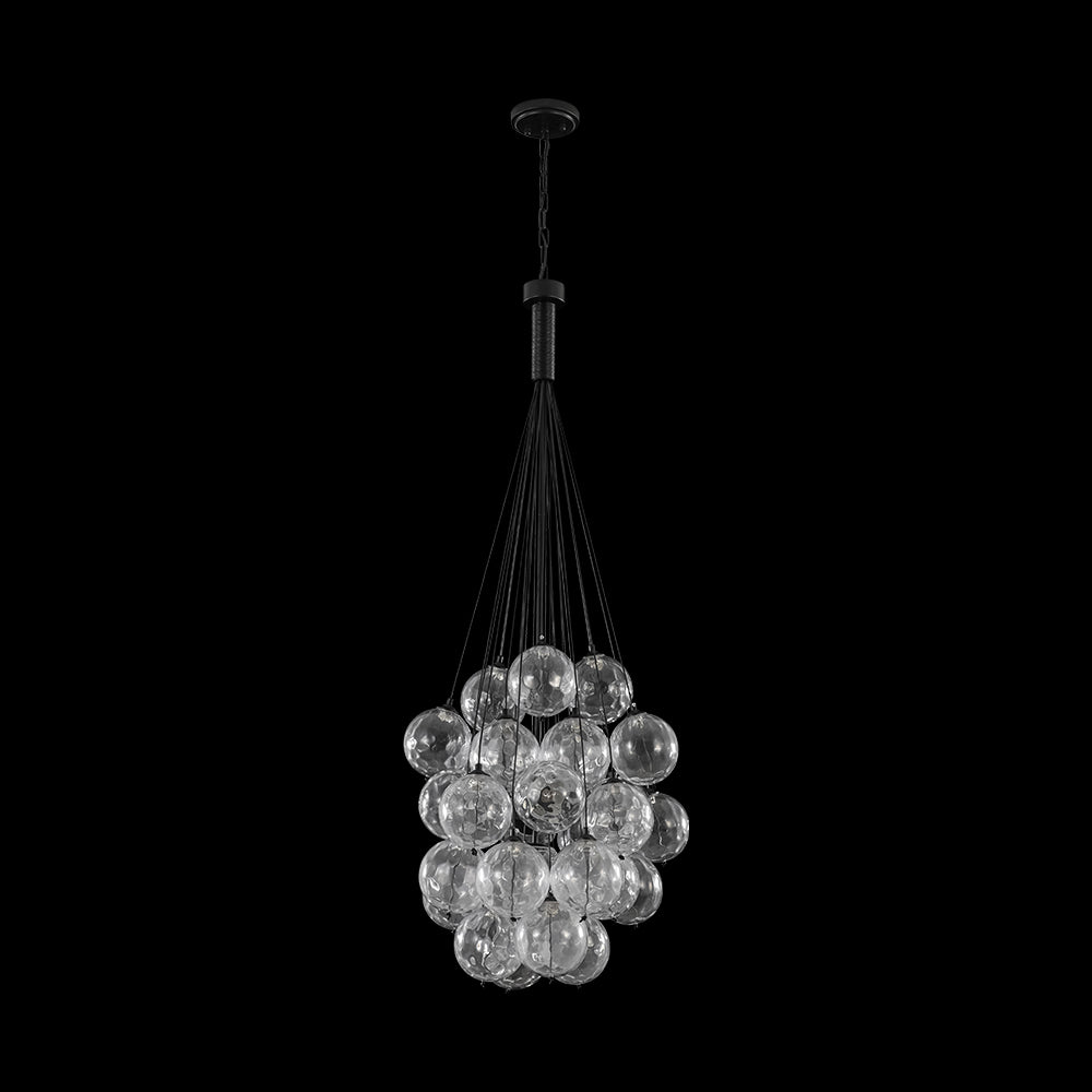 Glam Cluster Textured Water Glass Globe Bubble Chandelier