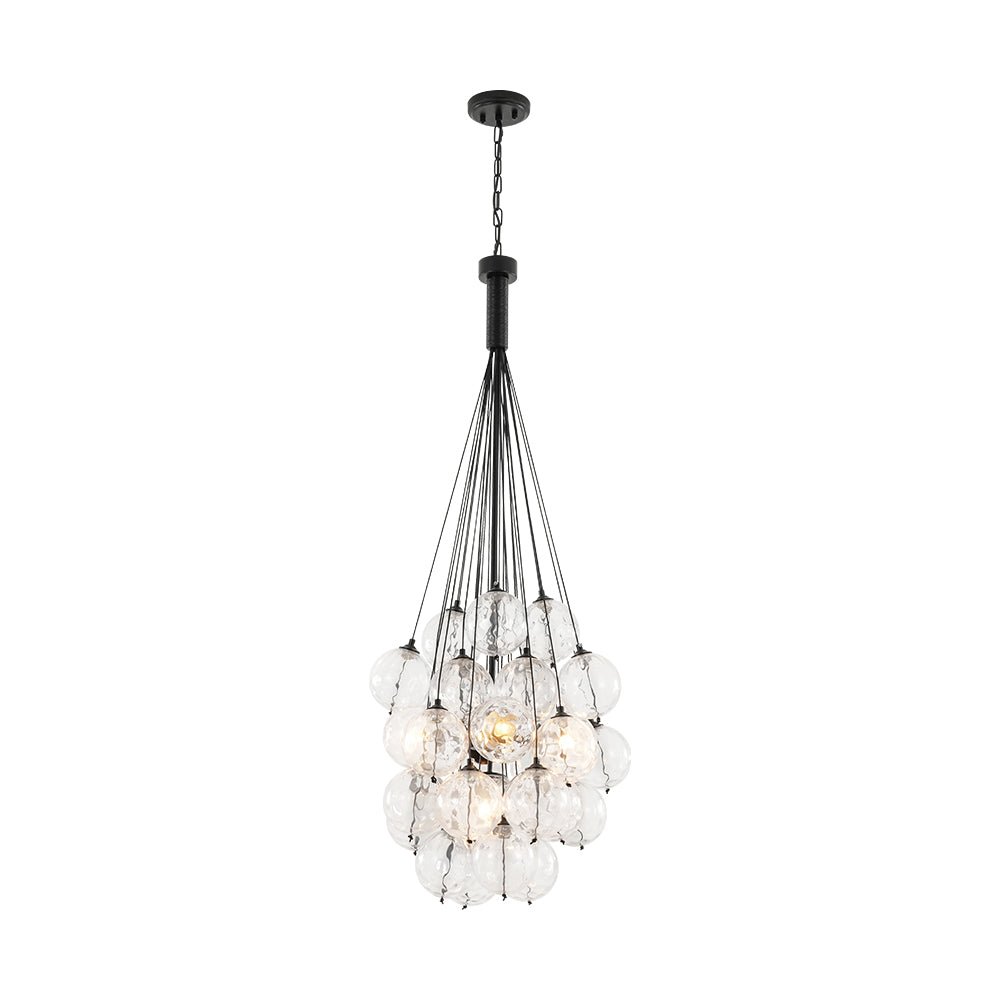 Glam Cluster Textured Water Glass Globe Bubble Chandelier
