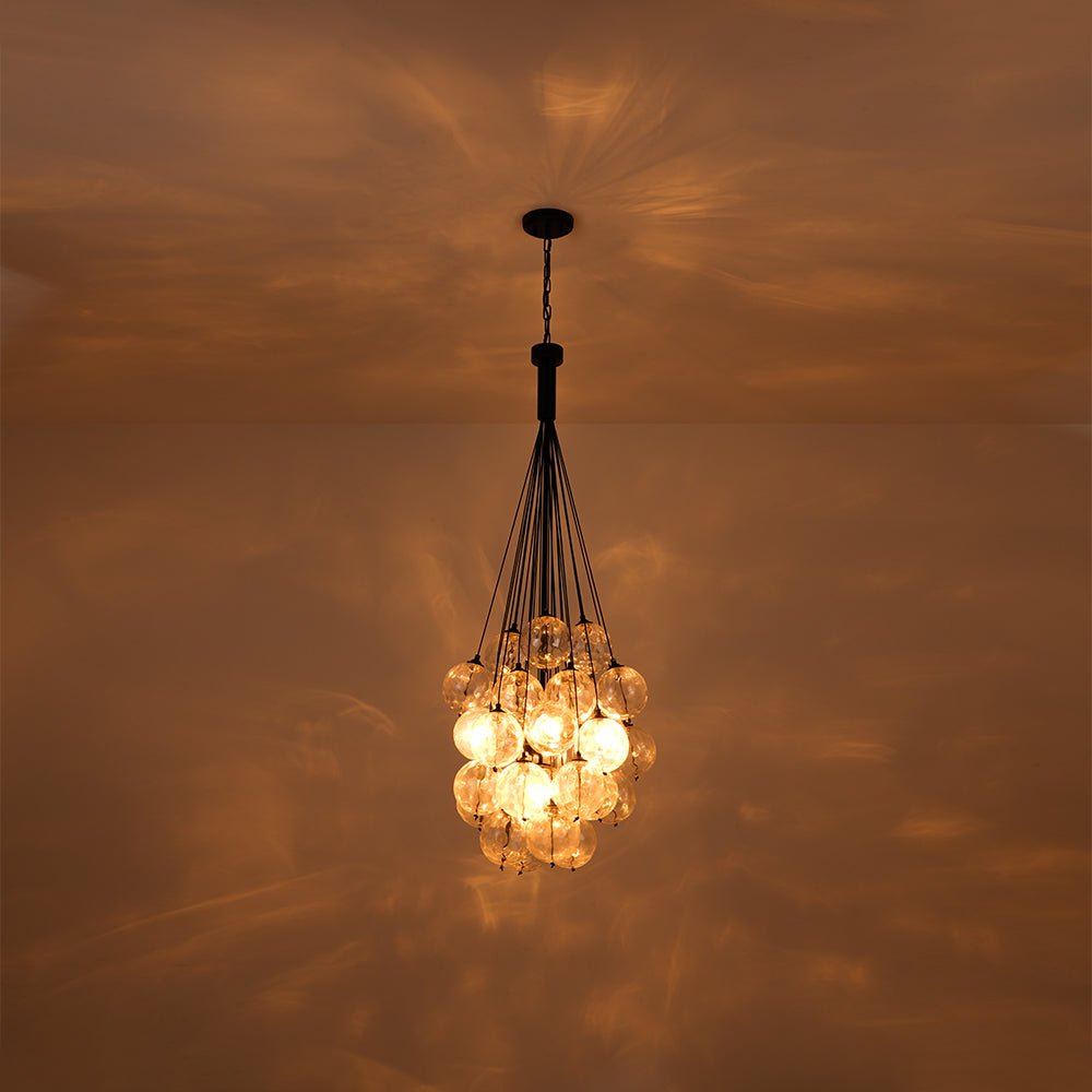 Glam Cluster Textured Water Glass Globe Bubble Chandelier