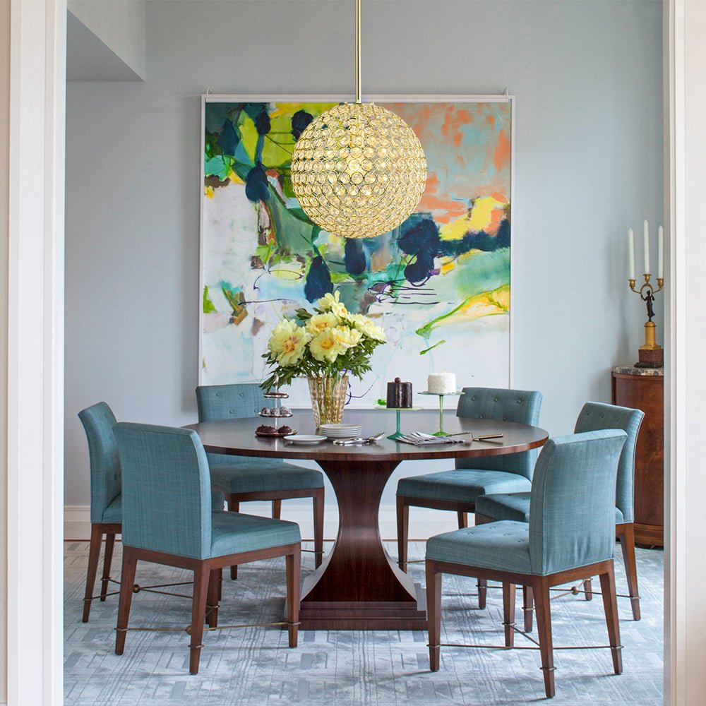 Glam Jewel Polished Gold Crystal Globe Chandelier